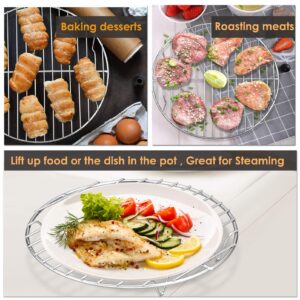 P&P CHEF Cooking Rack Round, 9-Inch Stainless Steel Round Rack for Cooking Cooling Steaming Baking, Fit Air Fryer Pot Pressure Cooker, 2 PACK -Oven & Dishwasher Safe