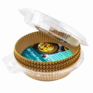 Air Fryer Disposable Paper Liners,120pcs(6.3inch) Air Fryer Paper Liner,Round Oil Proof Parchment Sheets,Air fryer accessories,Air fryer natural parchment paper basket bowl for baking food