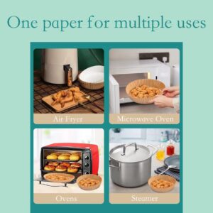 Air Fryer Disposable Paper Liners,120pcs(6.3inch) Air Fryer Paper Liner,Round Oil Proof Parchment Sheets,Air fryer accessories,Air fryer natural parchment paper basket bowl for baking food