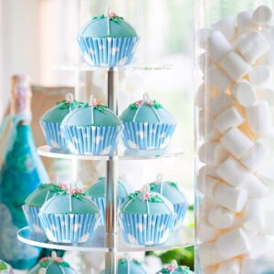 300 count Cloud Blue Cupcake Liners White Light Blue Cupcake Wrappers Paper Blue Muffin Cups Birthday Theme Party Baking Cups Baby Shower Decor Could Baking Wrapping and Packaging for Party Supplies