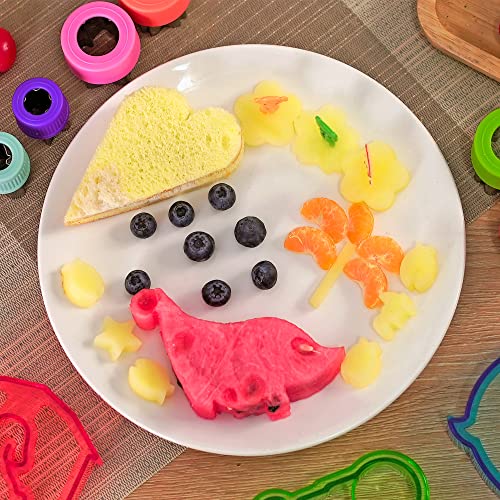 FUNGYAND Sandwich Cutter Set, All in One Bento Box Complete Supplies and Accessories Kit Includes Sandwich Bread Cutters, Fruit Cutter, Animal Food Picks, Silicone Cups