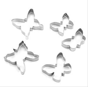 neljibehu butterfly cookie cutter, 5-piece mini stainless steel cookie cutter set, used for diy baking cake craft pastry baking tray decoration