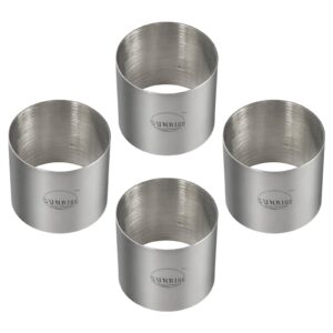 sunrise kitchen supply (pack of 4) plating forms stainless steel ring mold sets 3" x 2.75" (3" x 2.75")