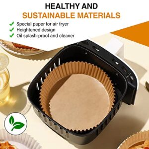 Homwoody 200 PCS Air Fryer Disposable Liner: 7.9inch Air Fryer Liners Water and Oil Proof Non Stick airfyer liners - Fit 5-7qts - Premium Parchment Liner for Air Fryers Baking Cooking Steamer