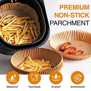 Homwoody 200 PCS Air Fryer Disposable Liner: 7.9inch Air Fryer Liners Water and Oil Proof Non Stick airfyer liners - Fit 5-7qts - Premium Parchment Liner for Air Fryers Baking Cooking Steamer