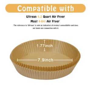 Air Fryer Disposable Paper Liners, 100 Pcs Non-Stick Disposable Air Fryer Parchment Paper Air Fryer Liners for Ultrean 4.2-6 Qt DASH Tasti-Crisp 6 Qt Chefman 6 Qt and GoWISE Air Fryer