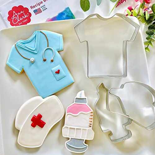 Nurse Cookie Cutters 3-Pc. Set Made in the USA by Ann Clark, Nurse Cap, Scrubs, Syringe