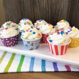 Rainbow Colors MINI Candy Nut Paper Cups - MINI Baking Liners - Red Orange Yellow Green Blue - Polka Dot - 100 Pack