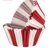 carnival circus red white striped cupcake liners birthday party baking cups 50 ct.