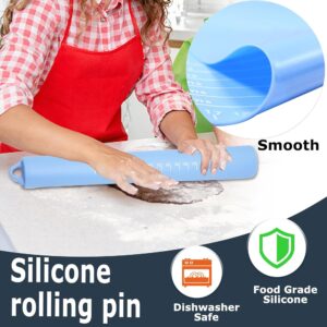 Rolling Pin Dough Roller Non Stick Silicone Baking Mat Set Rolling Pins for Baking Rodillo Para Masa for Making Dough,Pizza,Biscuit and Bread