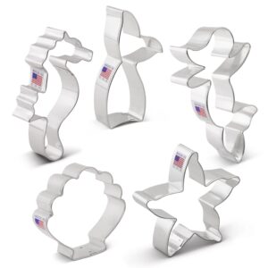 Mermaid Cookie Cutters 5-Pc. Set Made in the USA by Ann Clark, Mermaid, Mermaid Tail, Starfish, Seahorse, Seashell