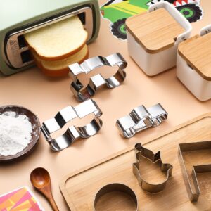 6 Pieces Truck Cookie Cutters Truck Party Favors Vintage Cookie Cutter Truck Metal Cookie Mould Kids Birthday Game Gift for Home Kitchen Baking Biscuit Truck Party Supplies