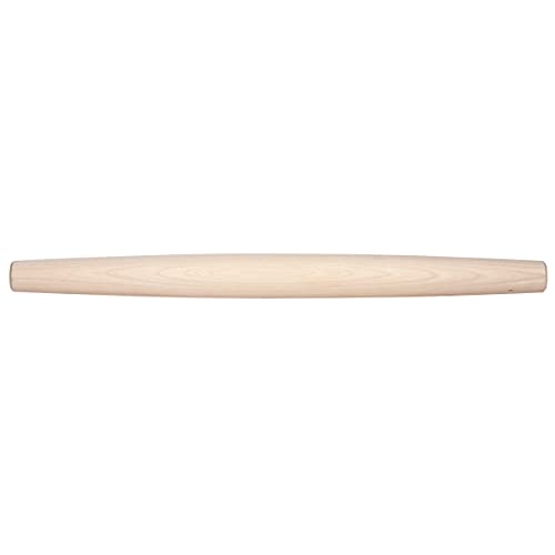 J.K. Adams Maple Wood Baking and Pastry French Rolling Pin for Pizza, Pie, Cookie Dough Roller, and More, 20.5" long x 1.75" diameter (COOP-FP1)