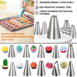 Angadona Macaron Baking Kit Silicone Mat - (22pcs set), 2 Half Sheet Macaron Silicone Mat,12 Piping Tip,2 Piping Bag with 4 Bag Tie,2 coupler, macaroon baking supplies