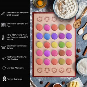 Angadona Macaron Baking Kit Silicone Mat - (22pcs set), 2 Half Sheet Macaron Silicone Mat,12 Piping Tip,2 Piping Bag with 4 Bag Tie,2 coupler, macaroon baking supplies