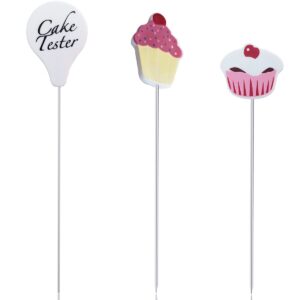 3 pcs cake tester needle stainless steel cake testing probe cake tester for baking,home bakery muffin bread skewer cake testing stick