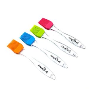 silicone basting & pastry brushes by adeptchef, great for bbq meat, cakes & pastries – heatproof, flexible & dishwasher safe, easy clean, food grade, bpa free, buy your set of 4 today!