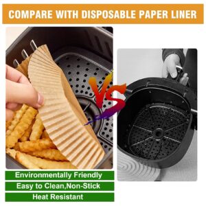 Disposable Airfryer Liners Non-Stick Air Fryer Paper Liners 100Pcs Parchment Paper Lines for Air Fryer,Microwave Ovens,Ovens,Hooding Food (7.9IN) (7.9IN)