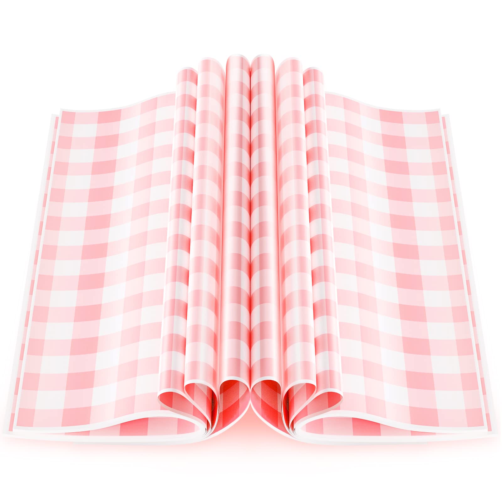 150 Pcs Wax Paper Sheets for Food Deli Papers Pink Checkered Sandwiches Paper Greaseproof Disposable Wrapping Paper for Sandwich Picnic Basket Liner Easter Birthday Baby Shower Party Supplies