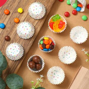 600 count Icing Design Mini Cupcake Liner Baking Cups Paper Small Candy Cups Making Supplies White Baking Cupcake Liner Supplies Holiday Muffin Chocolate Making Wrappers Liner Supplies Candy Paper