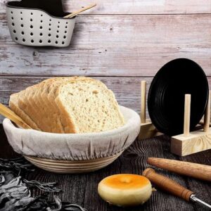 6 Packs Round Bread Proofing Basket Cloth Liner Rattan Baking Dough Basket Cover Natural Rattan Banneton Proofing Cloth(10 Inch)