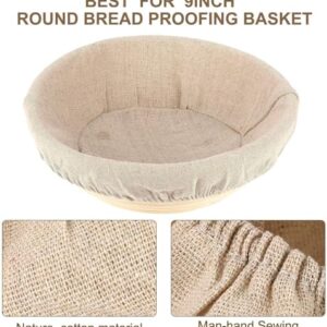 6 Packs Round Bread Proofing Basket Cloth Liner Rattan Baking Dough Basket Cover Natural Rattan Banneton Proofing Cloth(10 Inch)