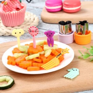 MUYIYAMEI Vegetable Cutter Shape Set, Mini Cookie Cutters,Biscuit Cutter to Decorate Food, Children's Baking and Food Supplement tool Accessories Kitchen Crafts, (20PCS+20Fork)