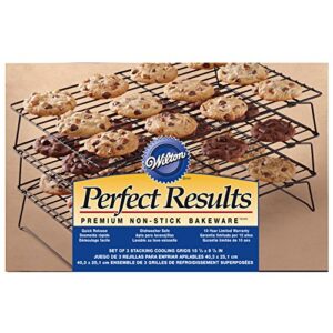 Wilton Perfect Results 3-Tier Cooling Rack, Non-Stick Cookie Cooling Rack, Steel, Black