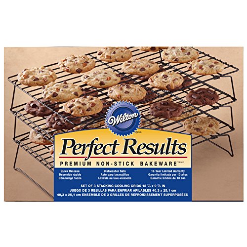 Wilton Perfect Results 3-Tier Cooling Rack, Non-Stick Cookie Cooling Rack, Steel, Black