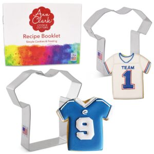 t-shirt/jersey cookie cutters 2-pc. set made in usa by ann clark, 3.75", 4.5"