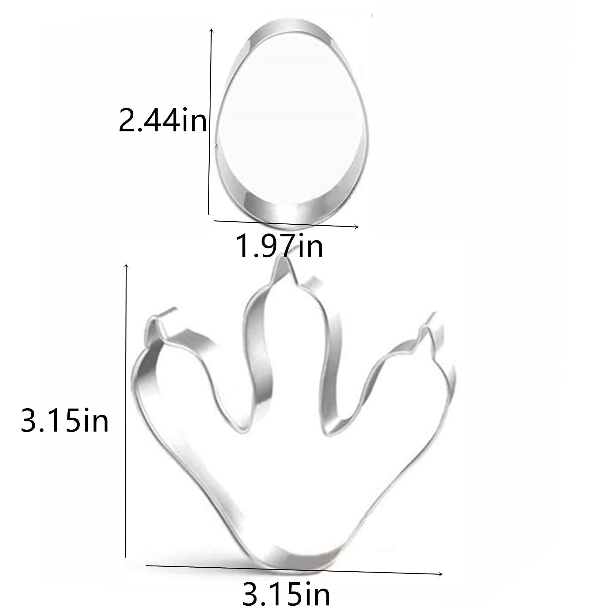 Dinosaur Cookie Cutter Set 10 Piece Dinosaur Footprint,Dinosaur Eggs,Brontosaurus,Camarasaurus,Stegosaurus,Triceratops Dinosaurs Mold for Kids Dinosaur Birthday Party Cakes,Biscuits and Sandwiches.