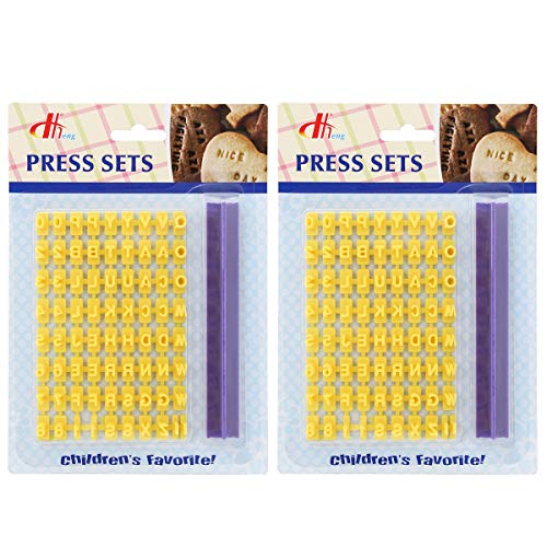 Tool Gadget Cookie Stamps, 2 Pack Number Alphabet Stamps for Cookie, Biscuit, Fondant