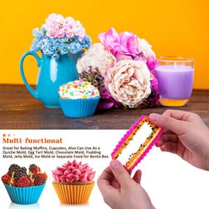 Silicone Cupcake Liners, 40Pcs Silicone Cupcake Baking Cups Reusable Muffin Liners, 10 Shapes