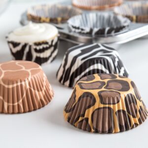 Fox Run Bake Cup Set, 3 x 3 x 1.25 inches, Animal Prints Mixed,6893,75