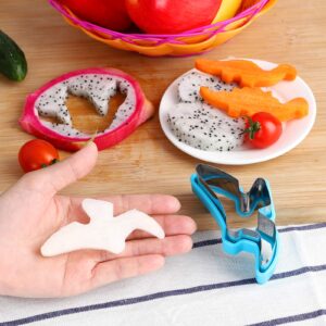 8pcs Dinosaur Cookie cutters set, Stainless Steel Sandwich Cutters Cookie Cutters Vegetable cutters for Kids Baking, Bento Box and Food Decoration Tools for Kitchen
