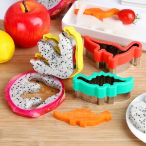 8pcs Dinosaur Cookie cutters set, Stainless Steel Sandwich Cutters Cookie Cutters Vegetable cutters for Kids Baking, Bento Box and Food Decoration Tools for Kitchen