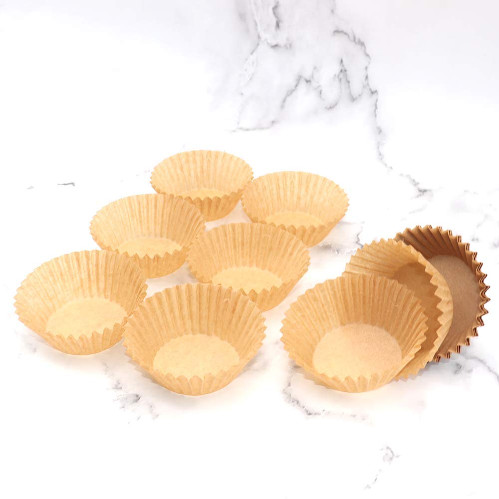 STARUBY Cupcake Liners Unbleached Muffin Liners Greaseproof Paper Baking Cups Natural Paper Cupcake Liners Standard Size Cup for Baking Muffin and Cupcake, Natural Color,300 PCS