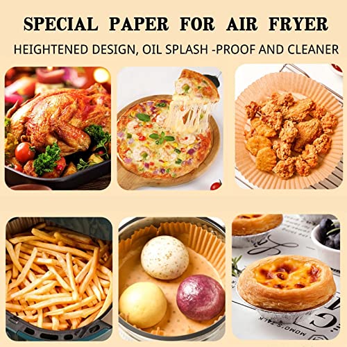 Air Fryer Disposable Paper Liner，Non-Stick Air Fryer Paper Liners, Baking Paper for Air Fryer Oil-proof, Food Grade Paper for Oven Air Fryer Baking Roasting Microwave Frying Pan (50Pcs-6.5 in)