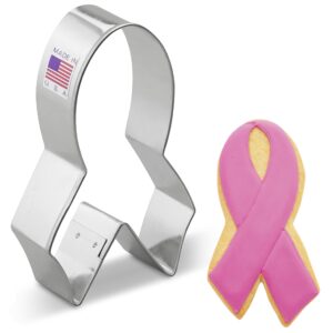 awareness ribbon cookie cutter breast cancer awarenes 4" made in usa by ann clark
