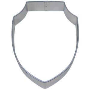 r&m shield plaque cookie cutter 4 inch –tin plated steel cookie cutters - shield plaque cookie mold