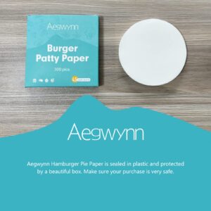 Aegwynn Hamburger Patty Paper Round 4.5 Inch 300 Pcs, Parchment Burger Papers Non Stick Easy to Remove Separate Frozen Pressed Patties (4.5 Inch)