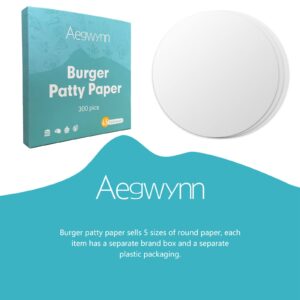 Aegwynn Hamburger Patty Paper Round 4.5 Inch 300 Pcs, Parchment Burger Papers Non Stick Easy to Remove Separate Frozen Pressed Patties (4.5 Inch)