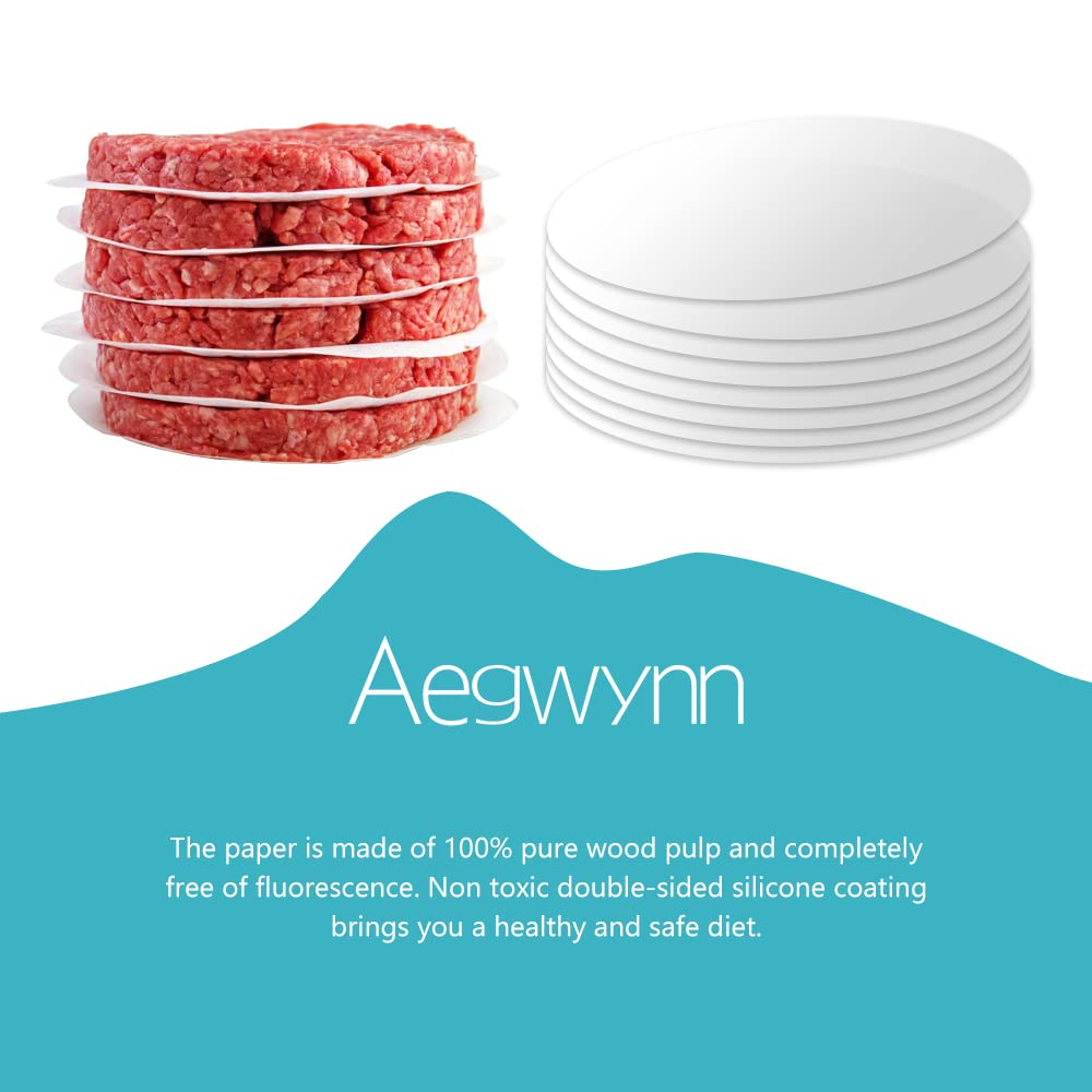 Aegwynn Hamburger Patty Paper Round 4.5 Inch 300 Pcs, Parchment Burger Papers Non Stick Easy to Remove Separate Frozen Pressed Patties (4.5 Inch)