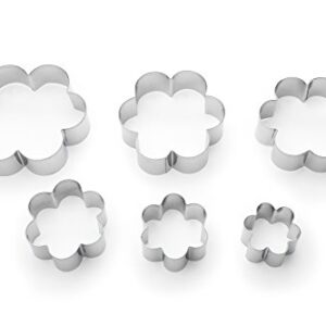 Fox Run Flower Cookie cutters, 6 piece, Metallic,3621