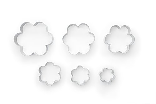 Fox Run Flower Cookie cutters, 6 piece, Metallic,3621