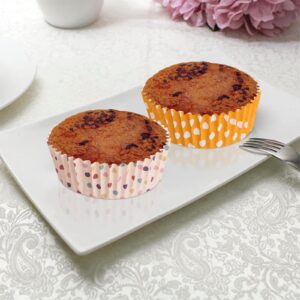 YOUEON 600 Pcs 3.5 In Jumbo Cupcake Liners Greaseproof, 4 Oz Large Paper Baking Cups Non-Stick, Jumbo Muffin Liners for Muffins, Cupcakes, Brownie, Quiche, Mini Snacks, Recyclable, 3 Pattern