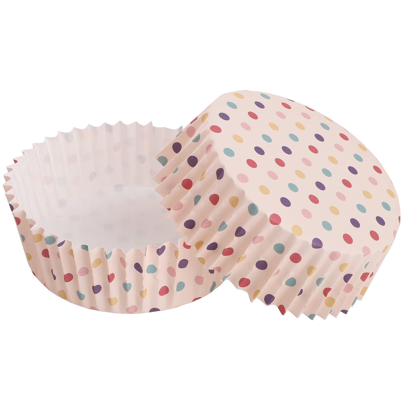 YOUEON 600 Pcs 3.5 In Jumbo Cupcake Liners Greaseproof, 4 Oz Large Paper Baking Cups Non-Stick, Jumbo Muffin Liners for Muffins, Cupcakes, Brownie, Quiche, Mini Snacks, Recyclable, 3 Pattern
