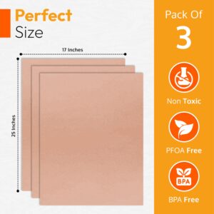 Teflon Sheets for Heat Press and Baking - Reusable PTFE Oven Liners, Premium Teflon Sheet for Baking - Heat Resistant Teflon Sheet - Food Safe, BPA & PFOA Free - Large 16" x 20” (3-Pack)