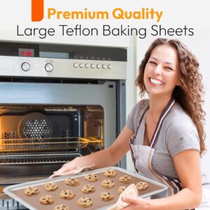 Teflon Sheets for Heat Press and Baking - Reusable PTFE Oven Liners, Premium Teflon Sheet for Baking - Heat Resistant Teflon Sheet - Food Safe, BPA & PFOA Free - Large 16" x 20” (3-Pack)