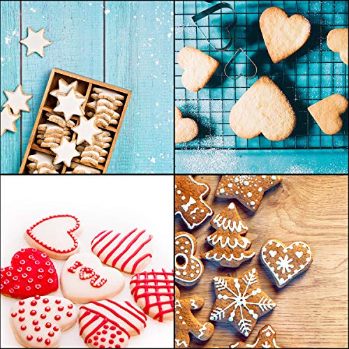 Cookie Cutters, 26 PCS Star Heart Cookie Cutters Shapes, TAOUNOA Metal Cookie Cutters for Christmas, for Kids, for Cakes, Muffins.